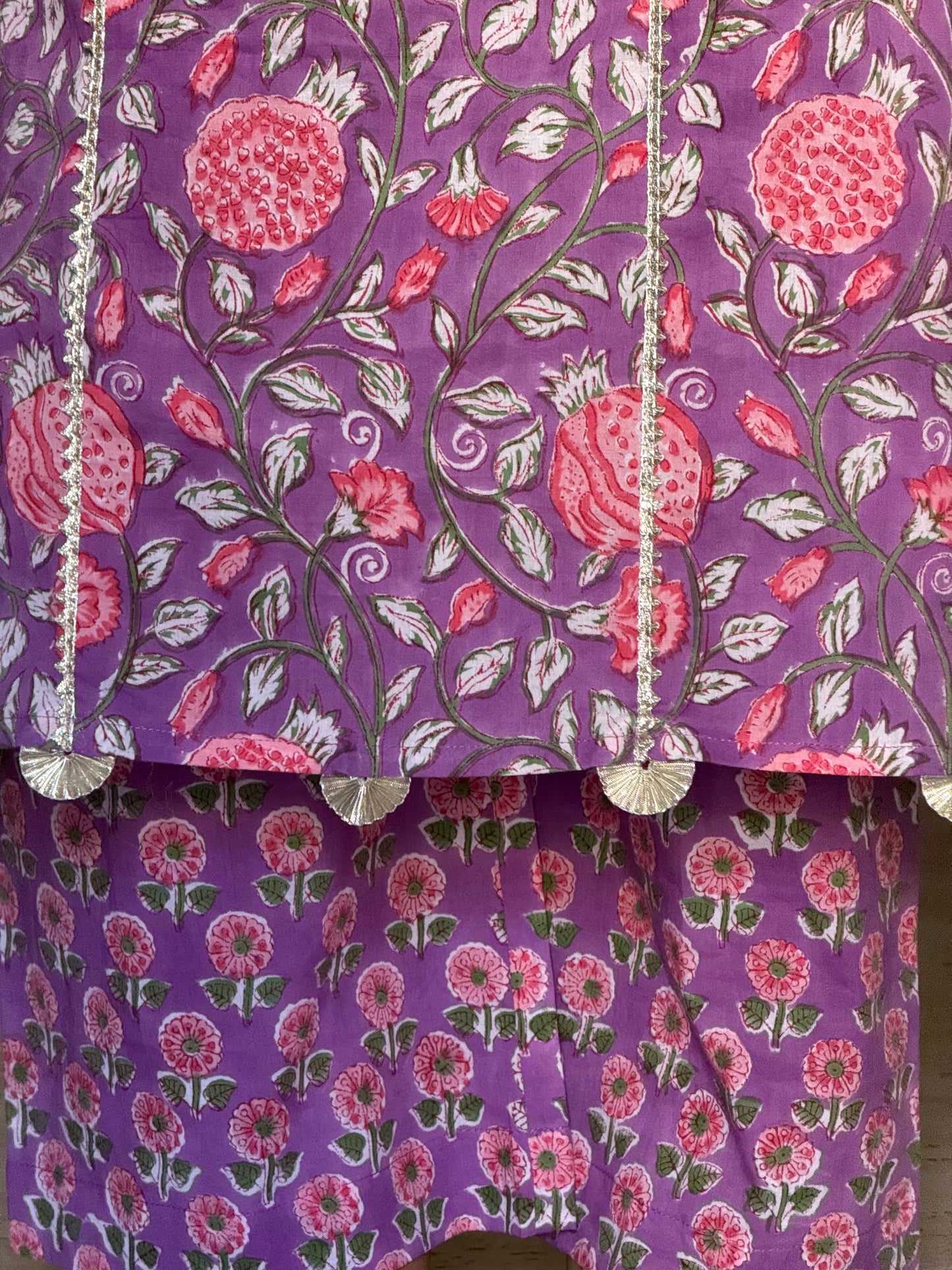 Naina Purple Cotton Kurta & Pants- Set of 2