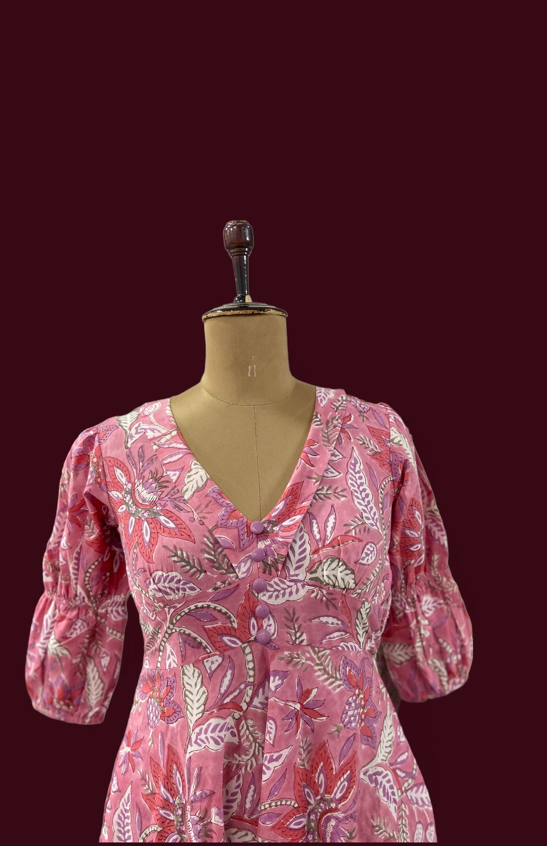 Soba Pink Cotton Dress