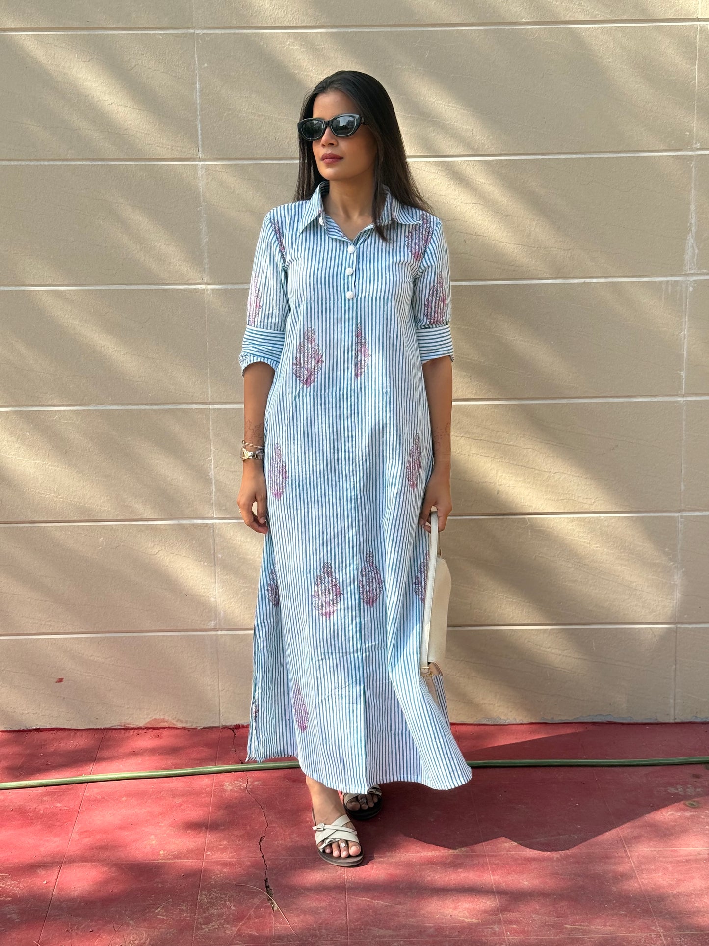 Paro Cotton Stripes Dress