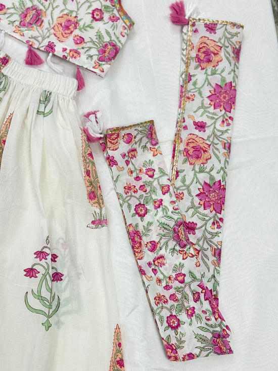 Ruhana floral Kids Lehenga -Set of 3(Girls)