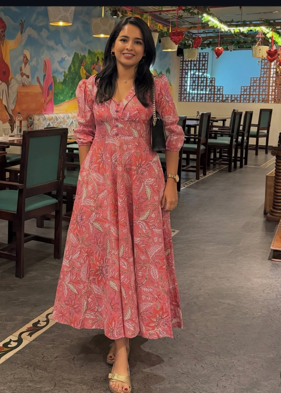 Soba Pink Cotton Dress