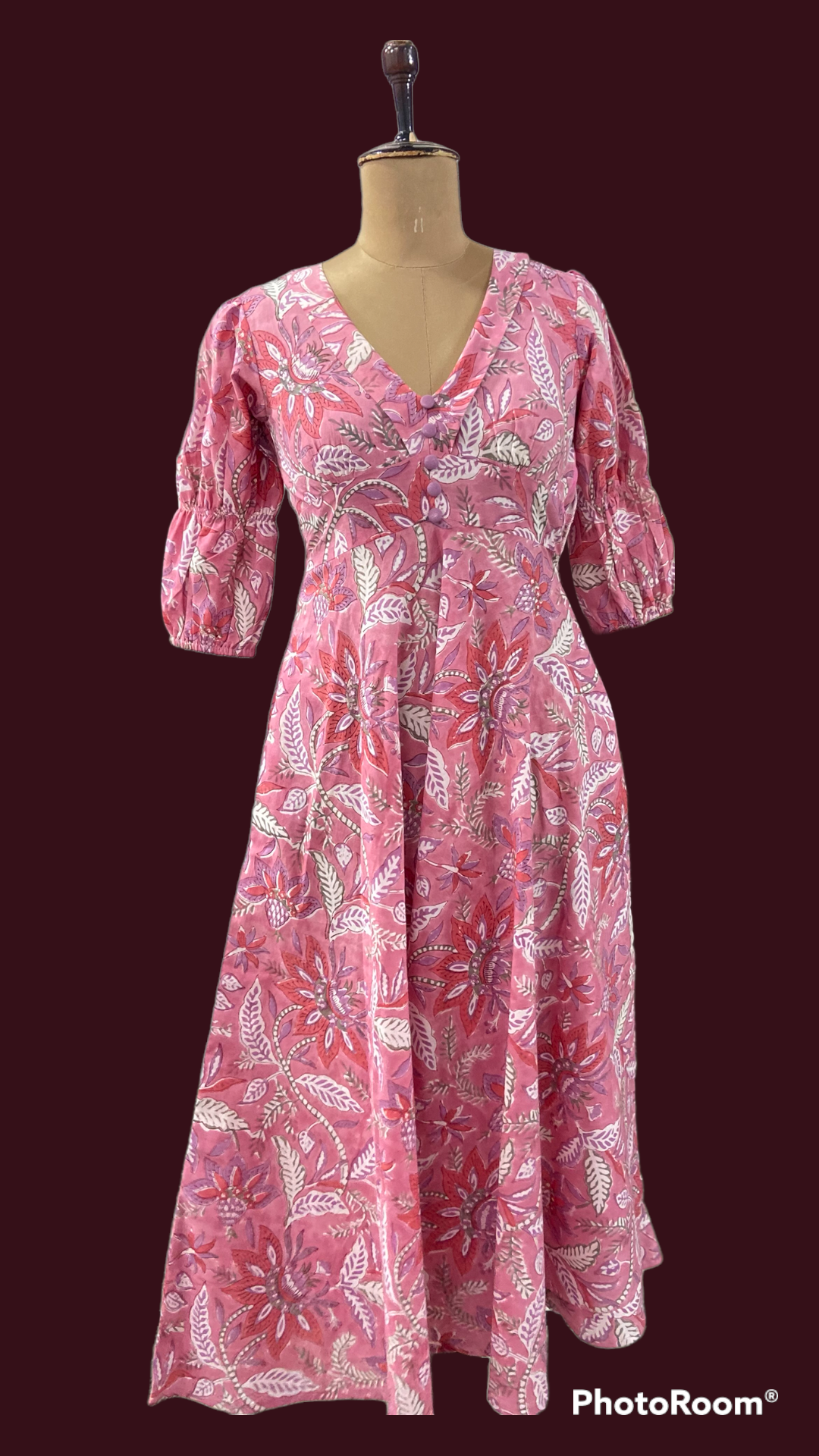 Soba Pink Cotton Dress