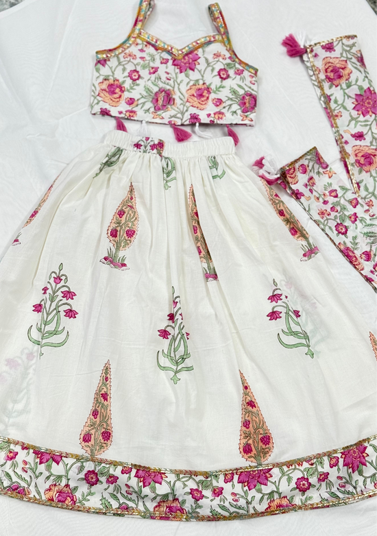 Ruhana floral Kids Lehenga -Set of 3(Girls)