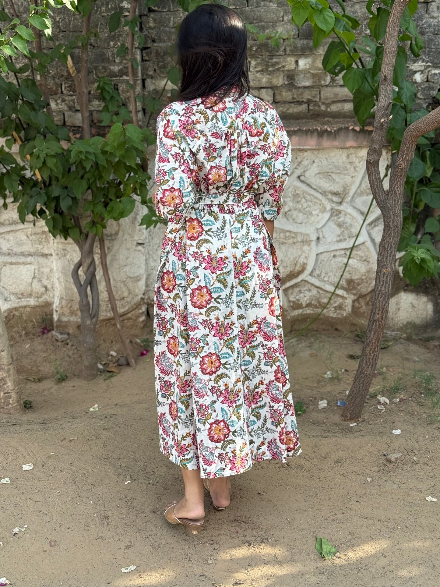 Olive white shirt Cotton Dress