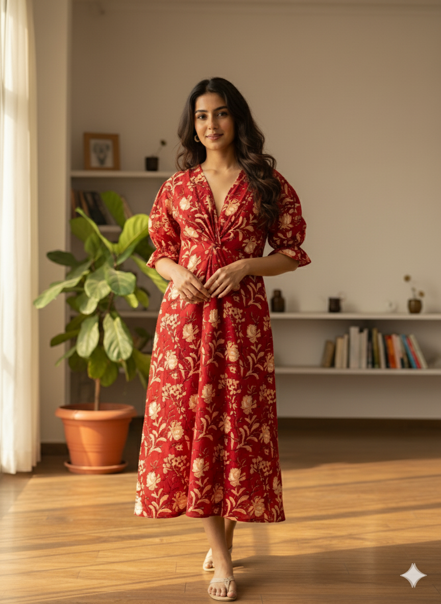 Ruhi Cotton Knot Dress