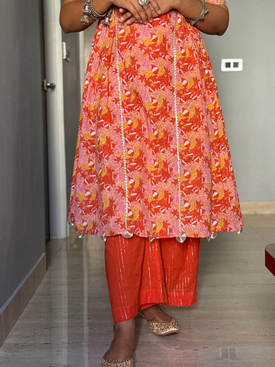 Supriya Orange Cotton Kurta Set of 3