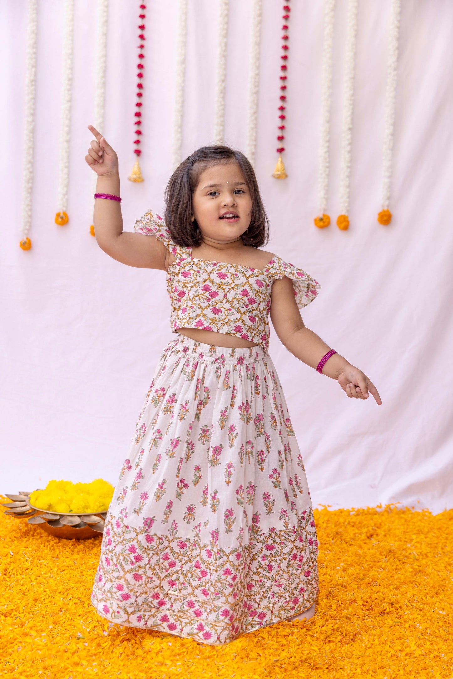 Aafreen Floral Kids Lehenga Set of 2