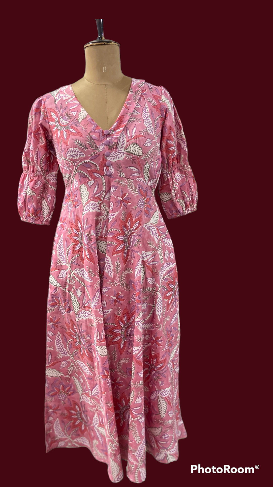 Soba Pink Cotton Dress