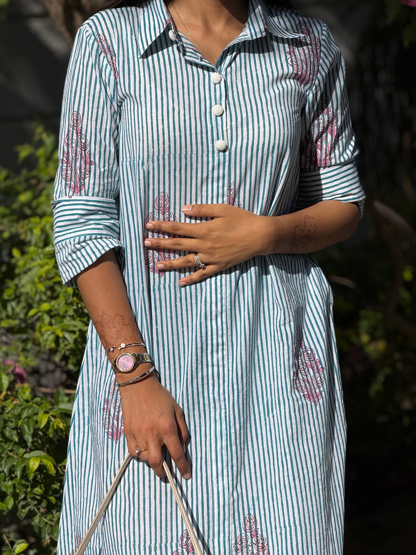 Paro Cotton Stripes Dress