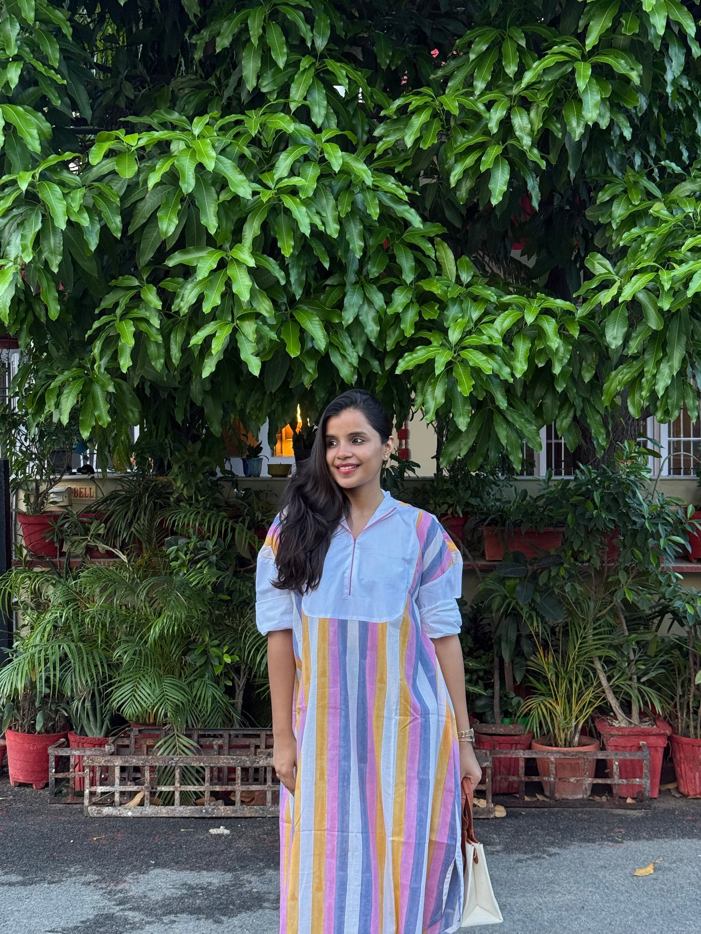 Gloria Stripes Cotton Dress