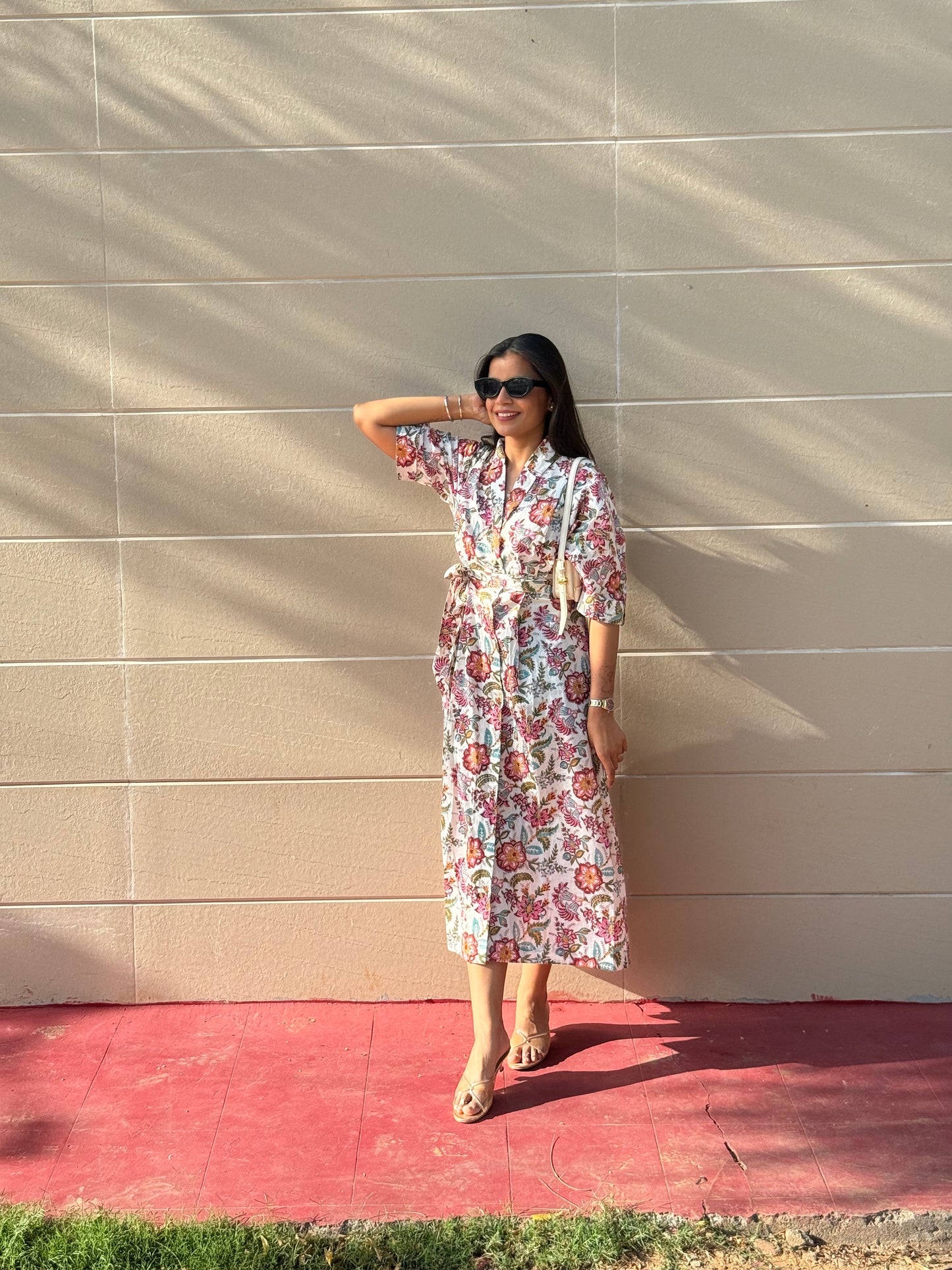 Olive white shirt Cotton Dress