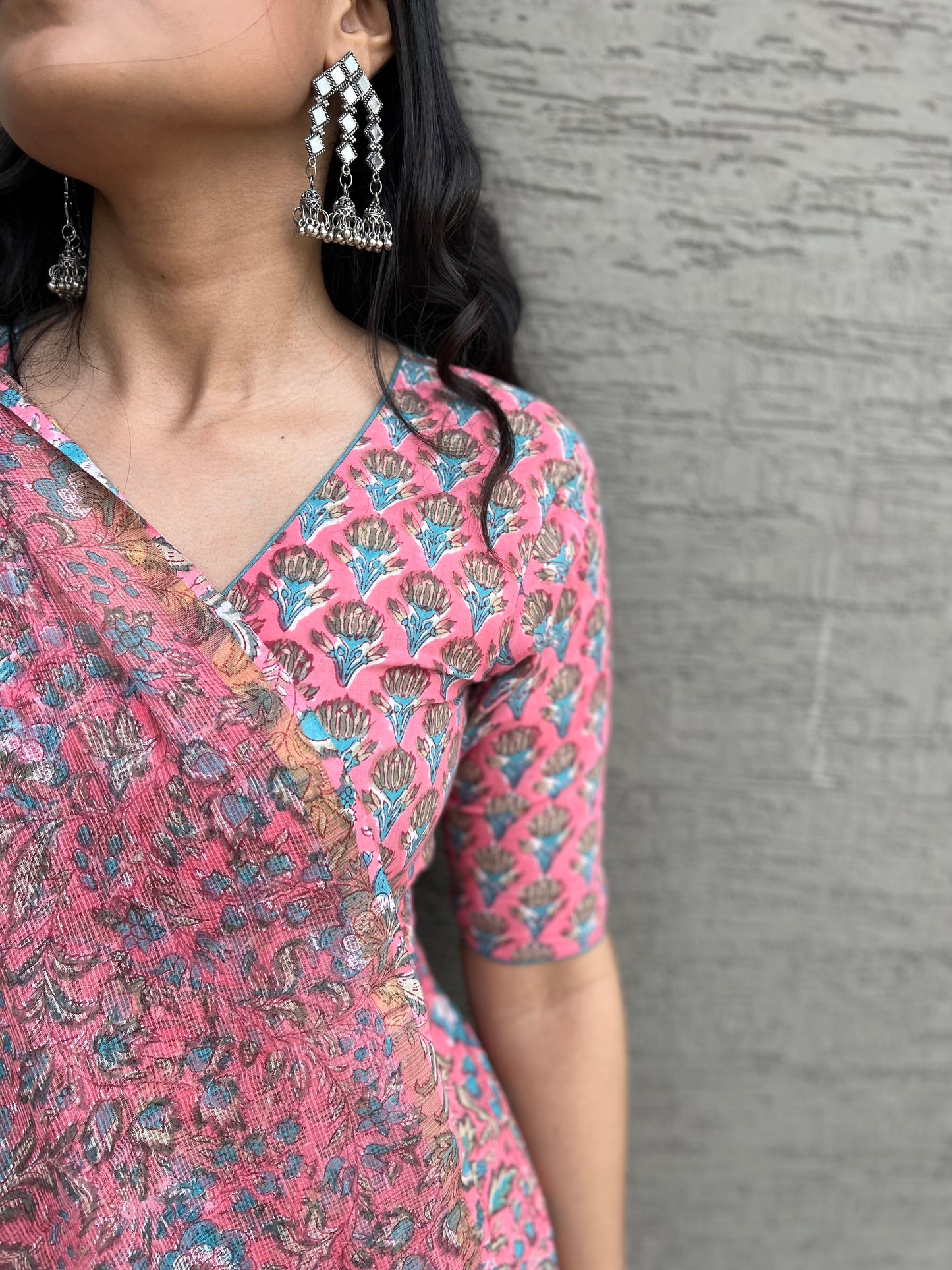 Apsara Pink Cotton Anarkali Kurta