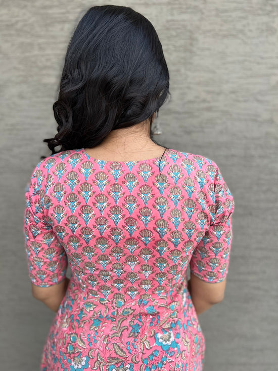 Apsara Pink Cotton Anarkali Kurta