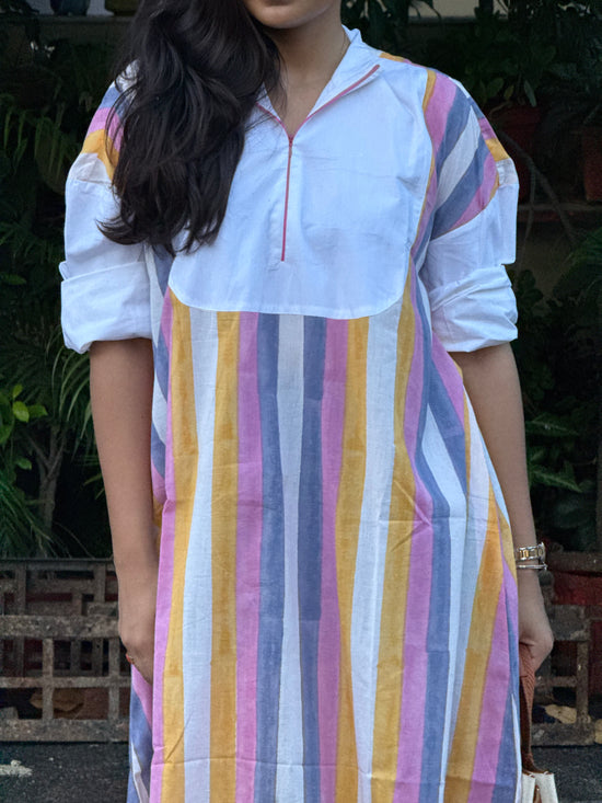 Gloria Stripes Cotton Dress