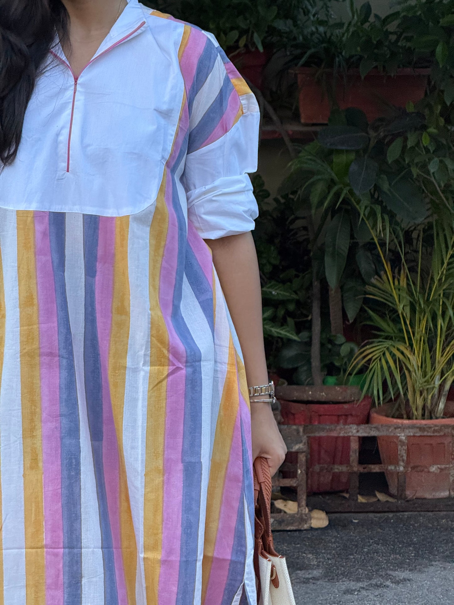 Gloria Stripes Cotton Dress