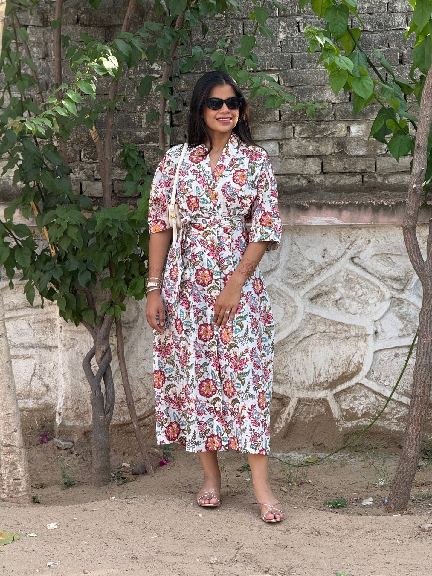 Olive white shirt Cotton Dress
