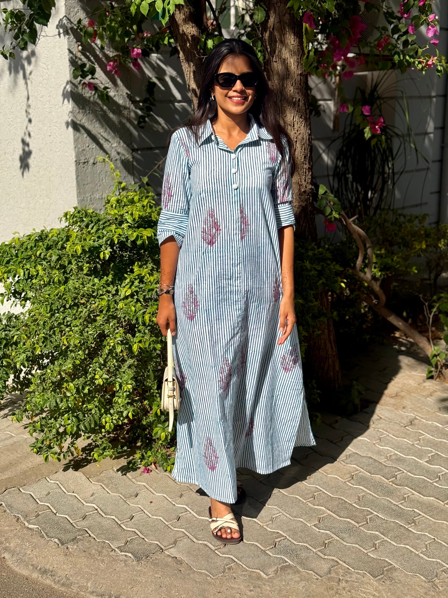 Paro Cotton Stripes Dress