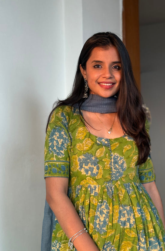 Akuri Green cotton Kurta Set of 3