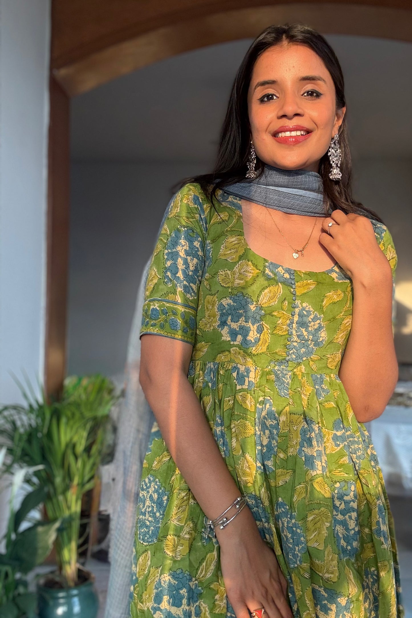 Akuri Green cotton Kurta Set of 3