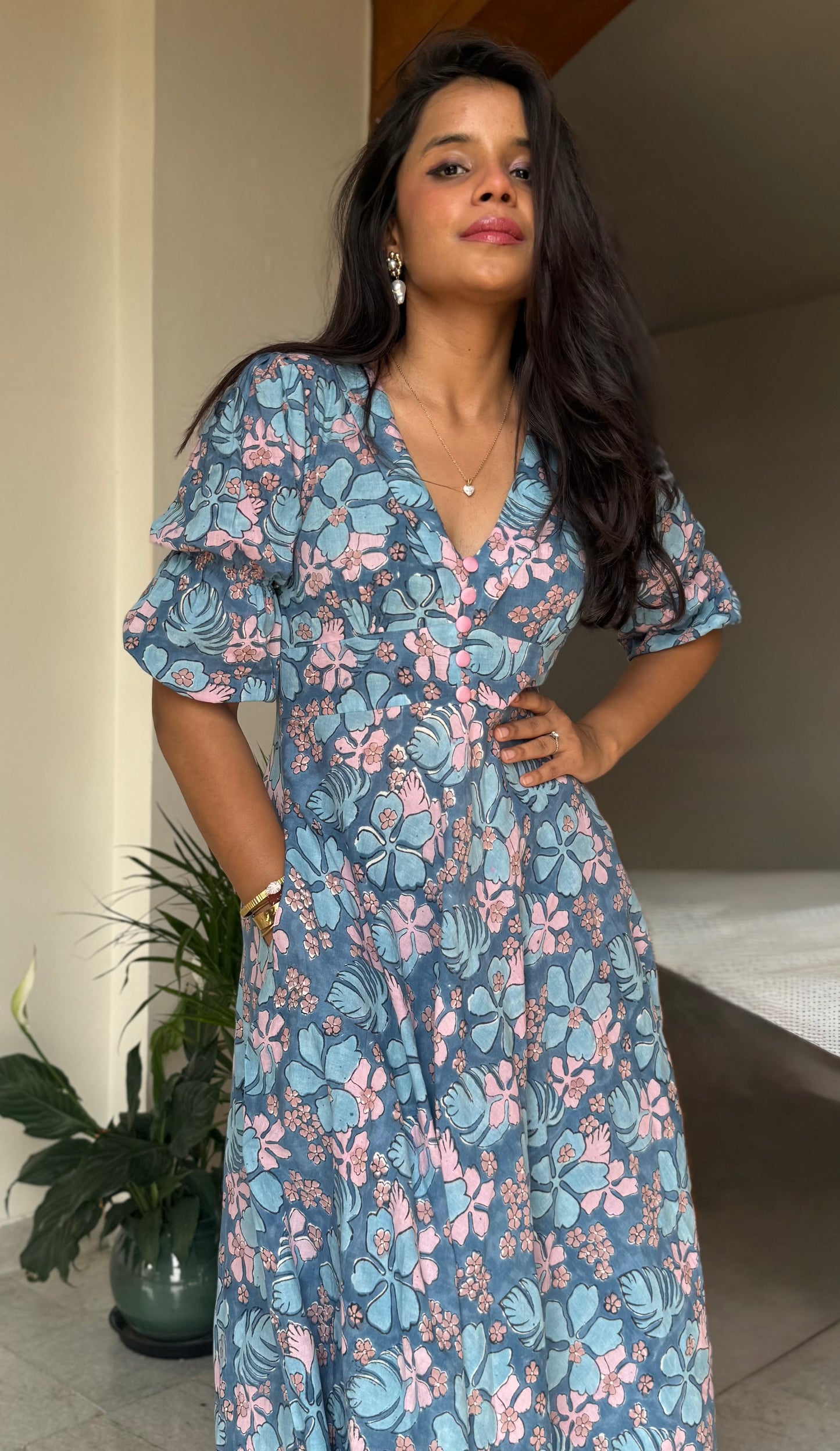 Soba Floral blue dress