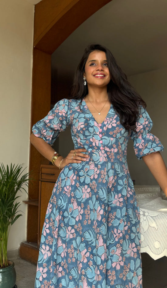 Soba Floral blue dress
