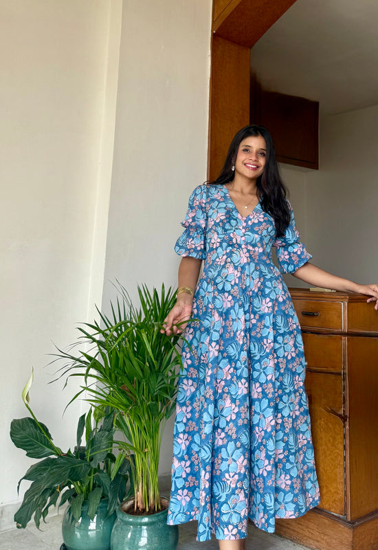 Soba Floral blue dress
