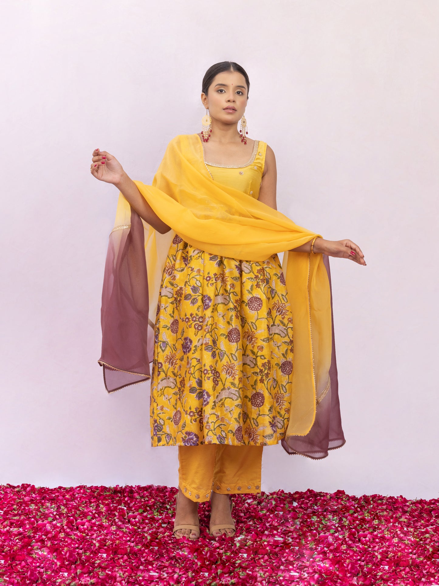 Sita Yellow Chanderi Silk - Set of 3