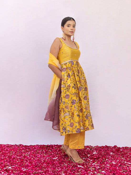 Sita Yellow Chanderi Silk Kurta