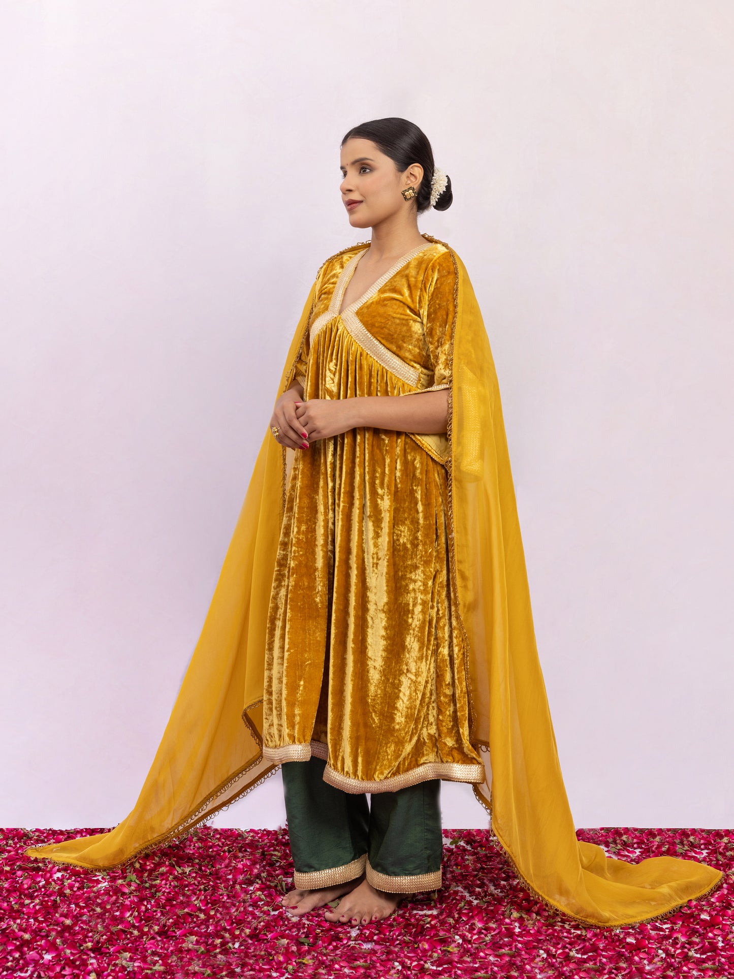 Gauri Velvet Kurta and Pant Set