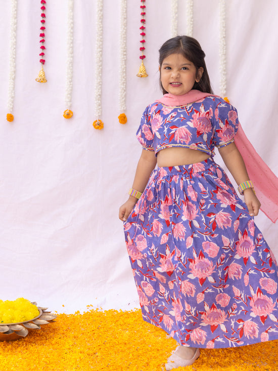 Shop PS Peaches Kids Cotton Lehenga Choli for Kids Online 39605209