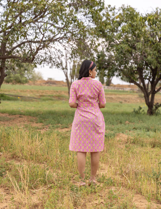 Bella - Pink Shirt Dress