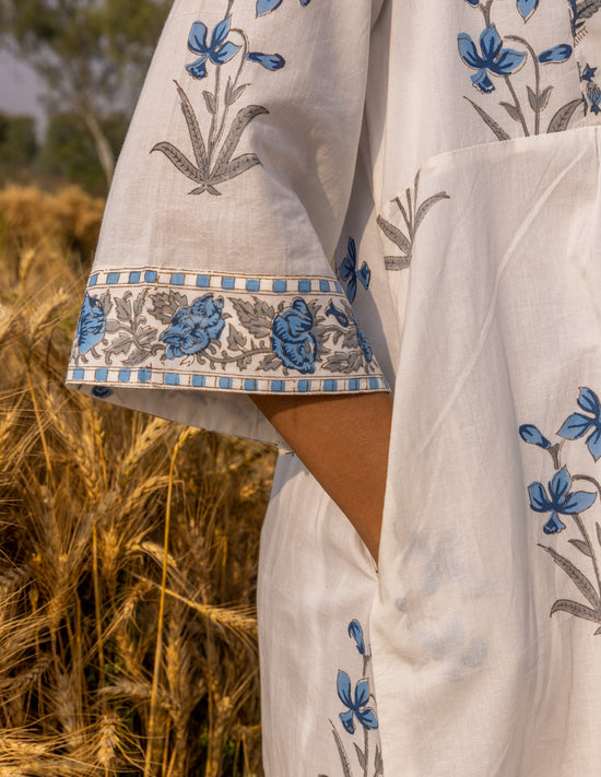 Fiona - White & Blue Dress