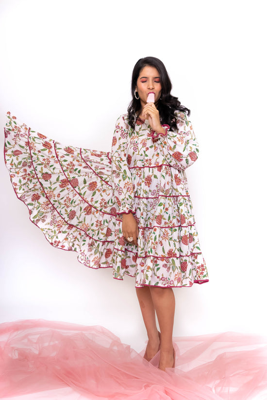 Sofia - Tiered Midi Cotton Dress